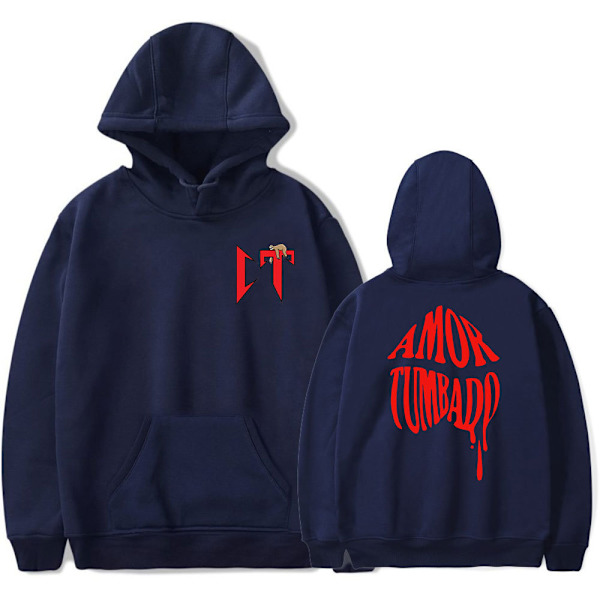Natanael Cano Amor Tumbado Huppari Unisex Pitkähihainen Vetoketjullinen Hupullinen Paita Streetwear Navy Blue L
