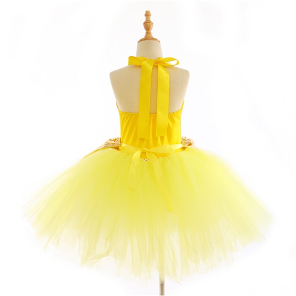 Tutu Dreams Rosa Prinsesse Kostyme med Hårbånd for Jenter Bursdag Halloween Fest yellow S