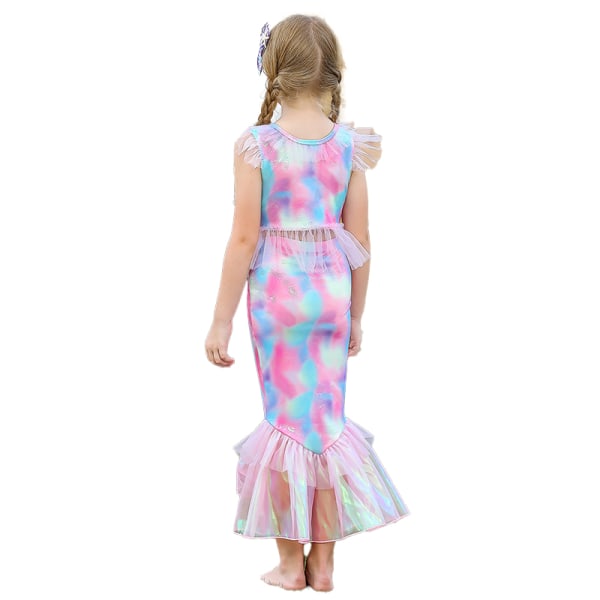 Girls Mermaid Tail Badkläder 3st Baddräkt Mermaid Bikiniklänning Set för simning MB45 100cm