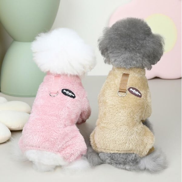 Hundepyjamas for små hunder Vinterhundgenser pink M