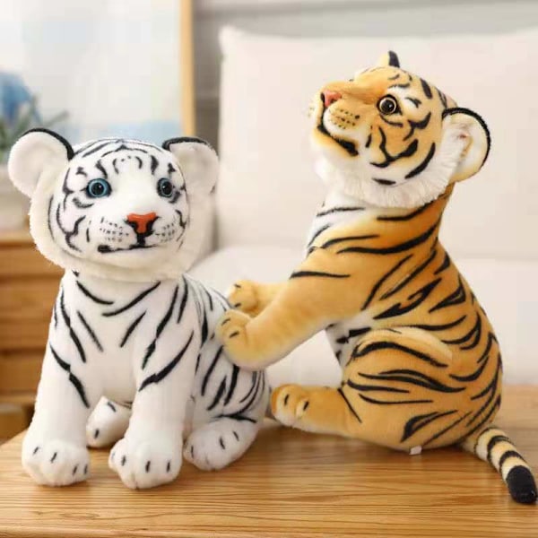 Plush Tiger Leksak Fylld Djur Plysch Katt yellow 29cm