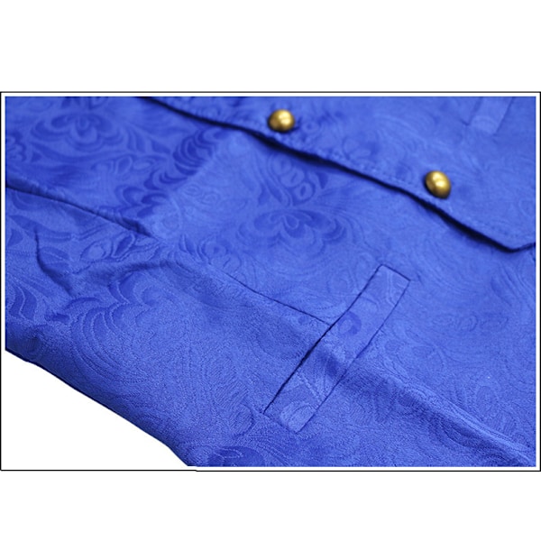 Paisleyvästar för män Viktoriansk Steampunk Gotisk Kostymväst blue M