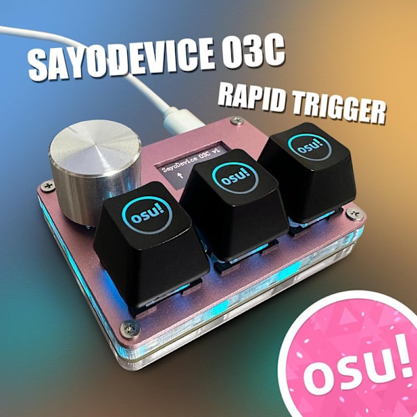 OSU O3C Rapid Trigger Hall Switchar magnetiskt linjärt tangentbord med ratt och skärm Pink#2
