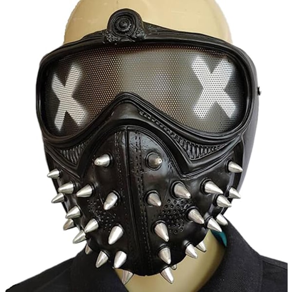 Watch Dogs Maske med Nitter - Spill Cosplay Halloween Rekvisitt black