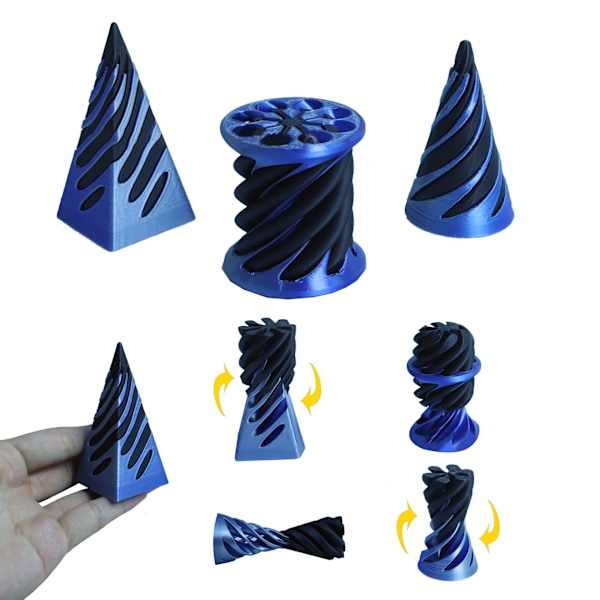 3 Pakker Umulige Kegler, Spiralkegle Fidget Legetøj Umulig Pyramide Gennemtrængning Legetøj blue