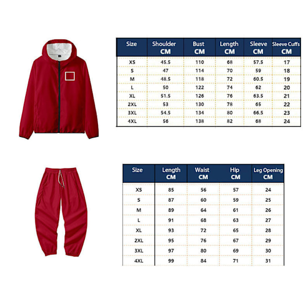 Squid Game 2-Spillers Cosplay Kostume Tracksuit Sweatshirt Red pants S