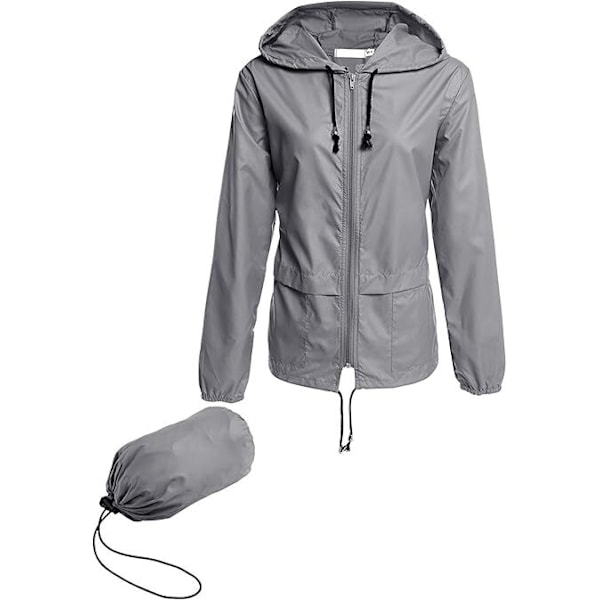 Vattentät jacka för kvinnor  Regnrock Vindtät grey XL