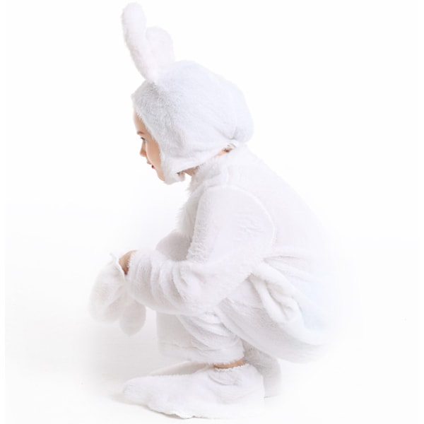 Barn Bunny Onesie Kanin Pyjamas for Jenter Tegneserie En-delt Halloween Cosplay Kostyme 130