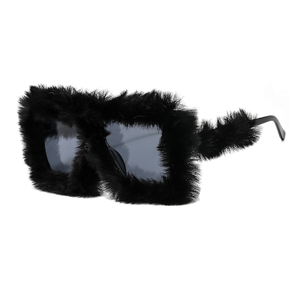 Kvinners Fuzzy Square Cat Eye Solbriller Fest Maskerade Disco Briller Black
