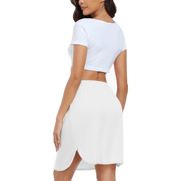 Naisten alushame lyhyt polven mittainen puolihame white L