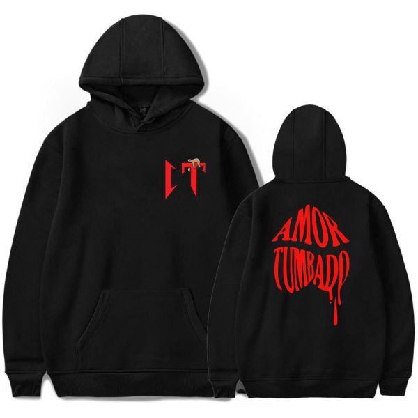 Natanael Cano Amor Tumbado Hoodie Unisex långärmad tröja Streetwear Black S