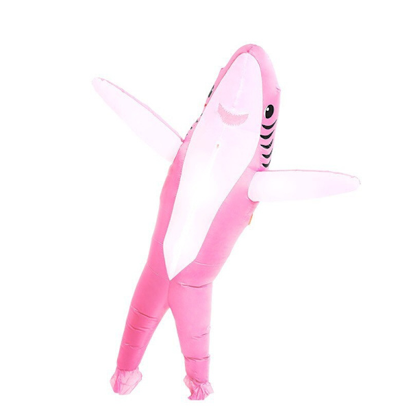 Dinosaur Kostym, Uppblåsbar Vuxen Kostym Pink Shark