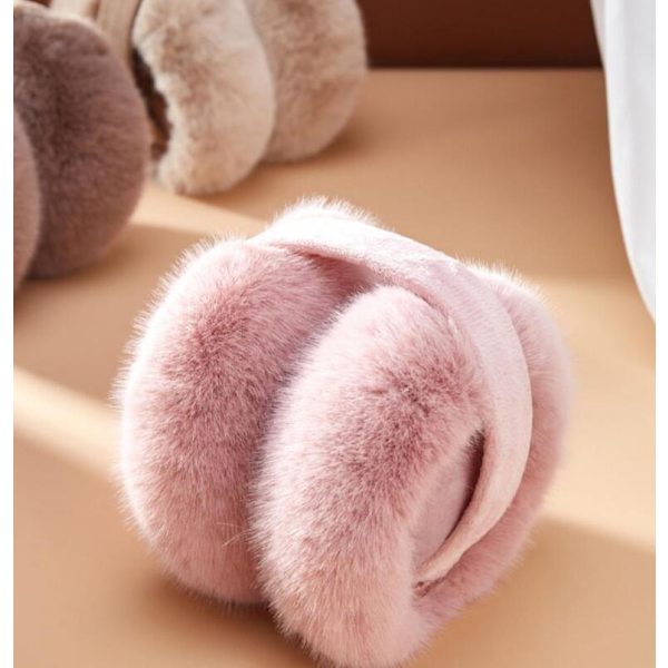 Ørevarmere Vinter, Ørevarmere Foldbare Bløde Plys Øremuffer pink