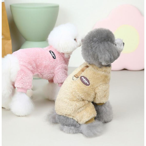 Hundepyjamas for små hunder Vinterhundgenser pink M
