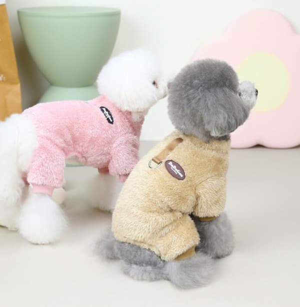 Hundpyjamas för Små Hundar Vinter Hundtröja pink S
