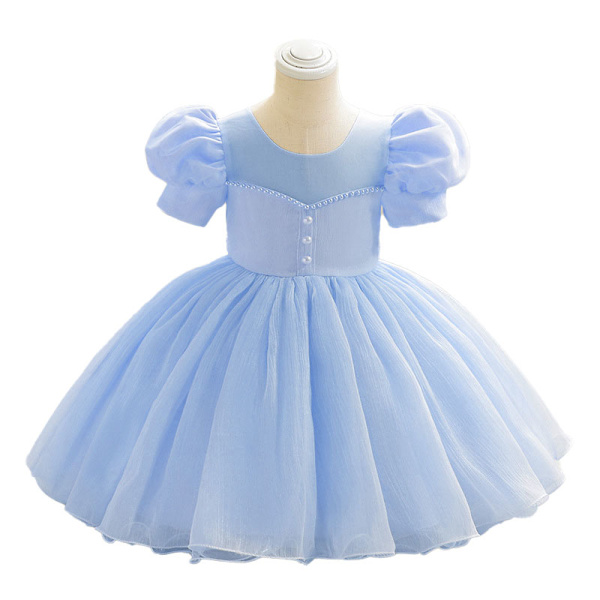 Pigekjole til Fødselsdagsfest, Kommunionceremoni, Prinsessekjole Blue 80cm