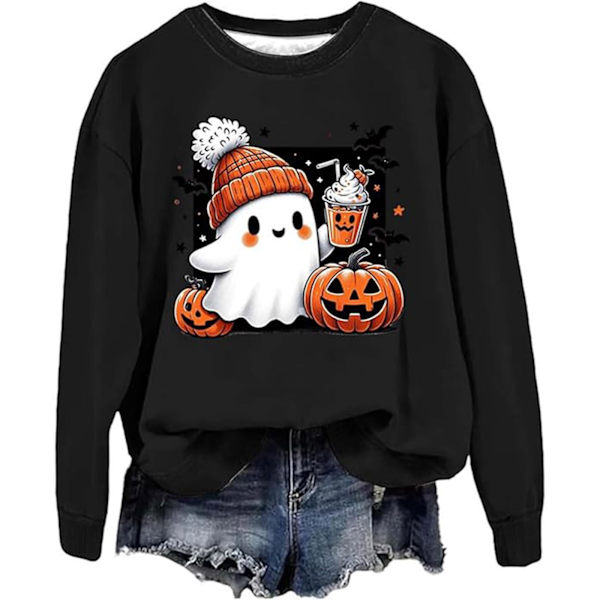 Halloween Kostume Kvinders Trøje med Rundhals black 2XL