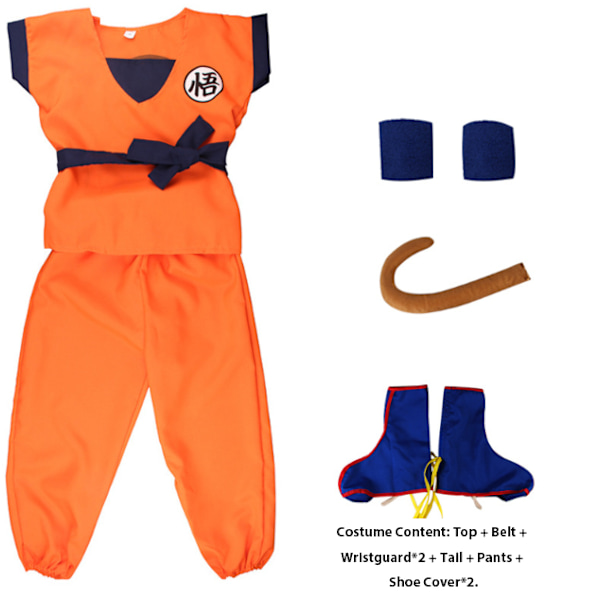 Barn Son Goku Cosplay Kostyme Gutter Karneval Festdrakt L