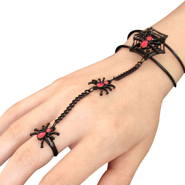 Finger Ring Armband för Kvinnor Hand Smycken Gåvor Halloween Kostym Cosplay black style 1