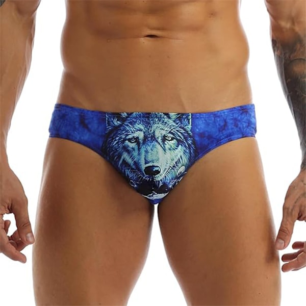 Herrarnas sexiga roliga 3D vargtryckta trosor blue M