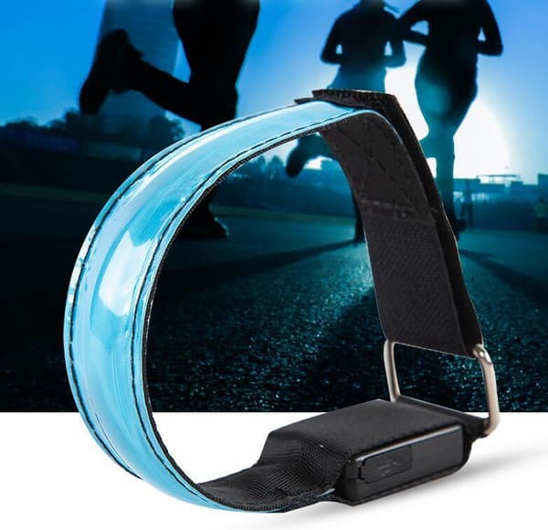 2 stk LED Armbånd Oppladbare for Løping, Gåing om Natten blue