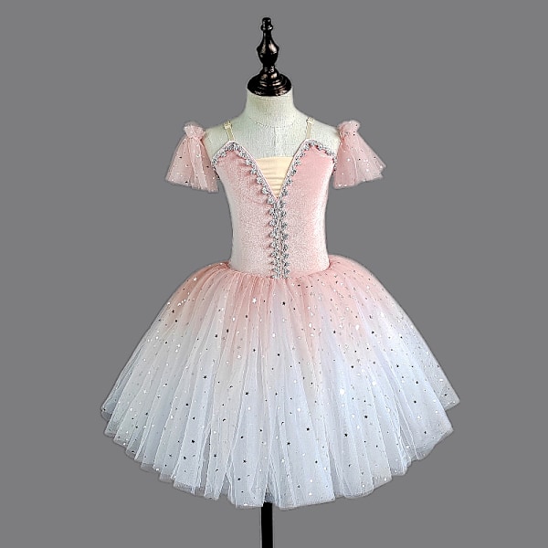 Balletskørte til Piger, Danseskørte, Stram Balletkjole pink 120