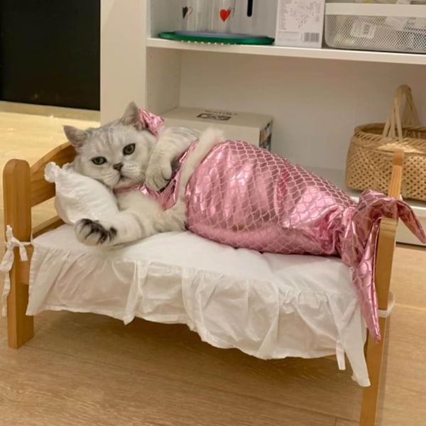 Kissakaupungin Neito - Merenneitoasu, Hauska Merenneito Koiran Asuste Halloweenille pink L