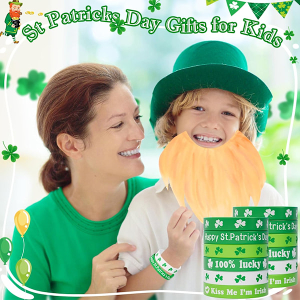 6 STK Shamrock Gummibånd St. Patrick's Day Festartikler