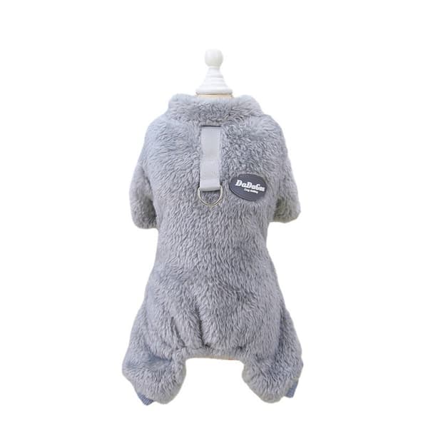 Hundpyjamas för Små Hundar Vinter Hundtröja grey XL