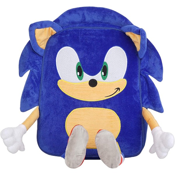 Sonic The Hedgehog Ryggsäck för Pojkar, Plysch Vadderad Bokväska