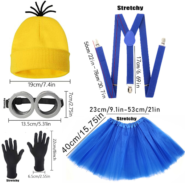 5 kpl Halloween-asu lapsille tytöille blue