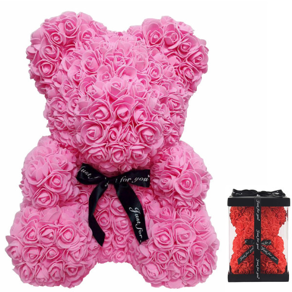 Alla hjärtans dag presenter till henne, Rose Bear Rose Teddy Bear Pink