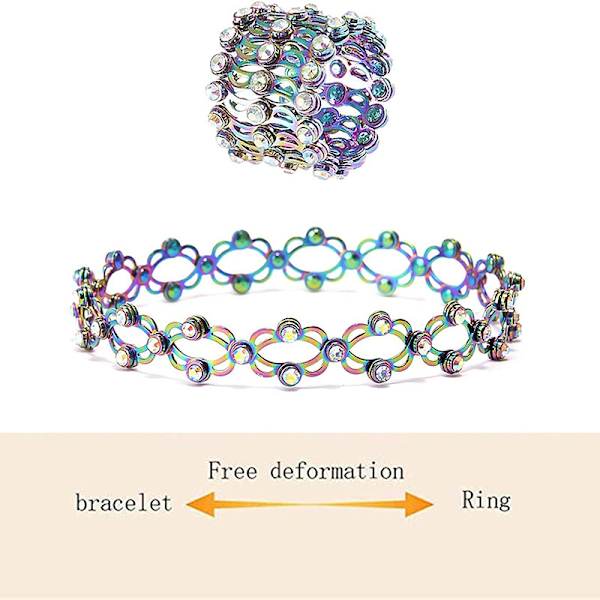 2-in-1 Säädettävä Sormus Magneettinen Rannekoru Korut multicoloured
