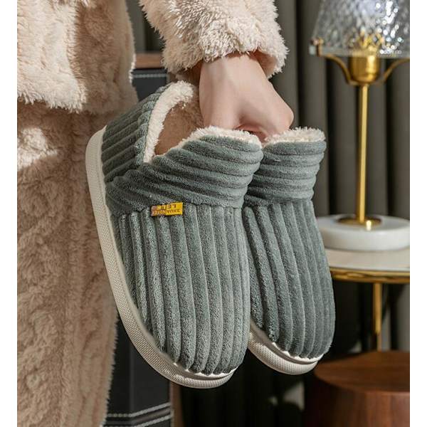 Halkskyddade plyschtofflor för hemmet, unisex molntofflor för kvinnor och män grey 40-41