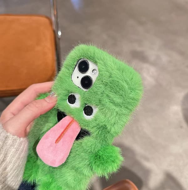 Spookystikkende Monster Silikon Telefon Cover til iPhone15 green iPhone14pro