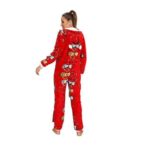 Christmas Onesies för kvinnor Jumpsuit One-Piece Pyjamas Red XL