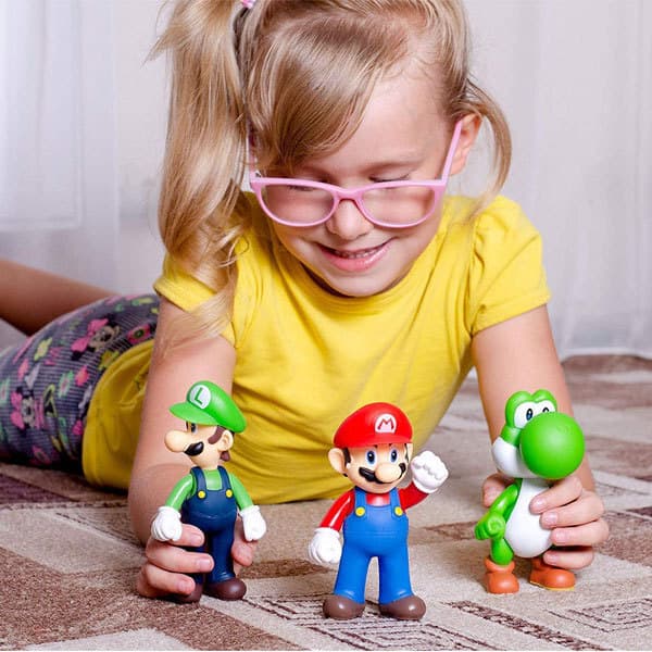 3 st Mario Bros Cartoon Actionfigurer