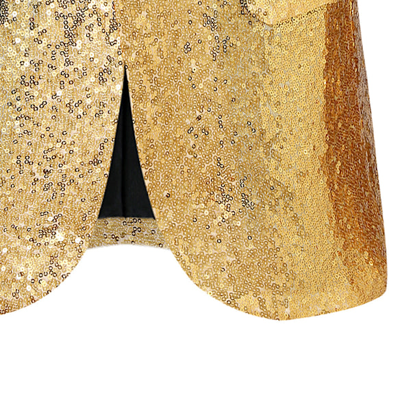 Mænds Sequin Blazer Dragt En Knaps Slim Fit Mænds Sequin Jakke gold S