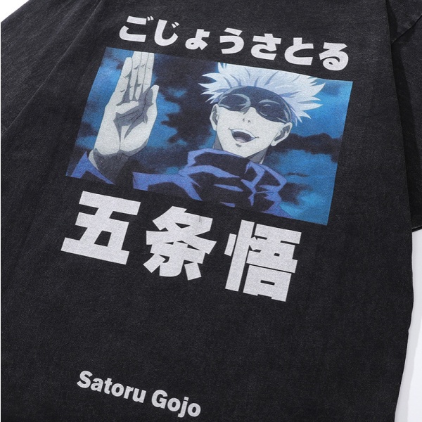 Jujutsu Kaisen Satoru Gojo T-shirt med print Satoru Gojo Anime mönster med kort ärm Color 2 2XL