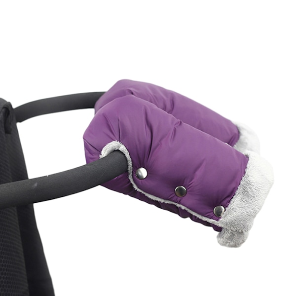 Fleece Vagn Handmuff, Vinter Anti-Frys Handskar för Babyvagn purple
