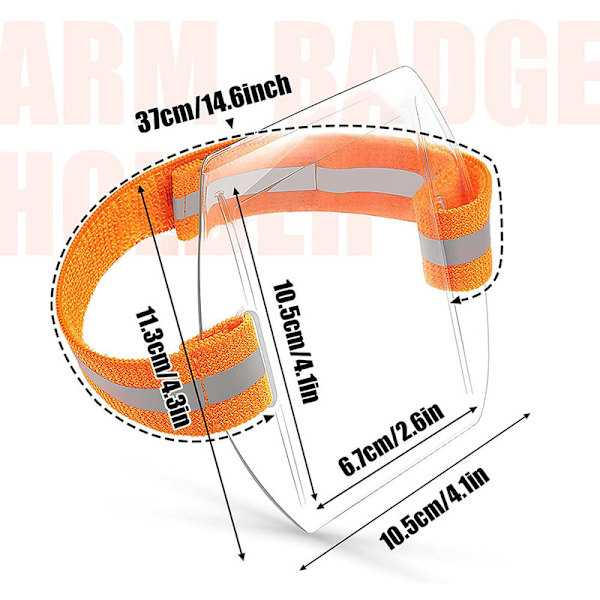 4 stycken PVC-ID-korthållare med hög synlighet, skidkort, armband, ID-korthållare Orange
