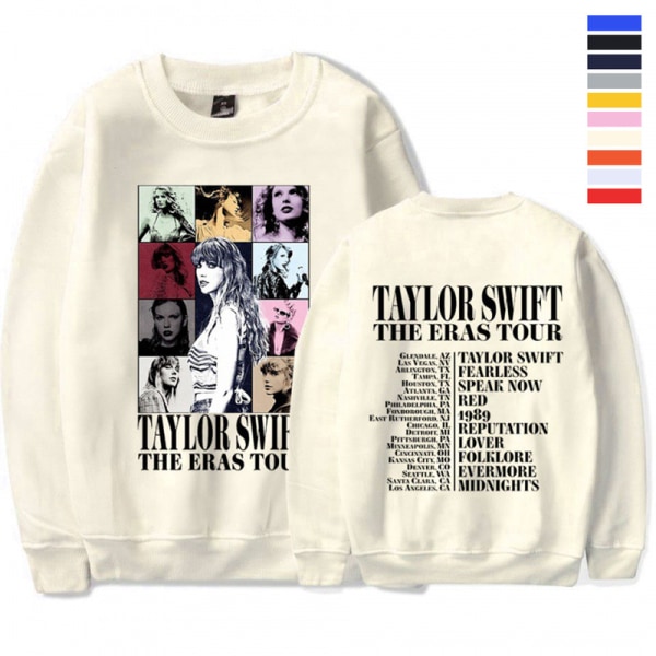 Unisex Voksen Dame Herre Sweatshirt 1989 Taylor Swifts Rundhals Sweatshirt Trøje Beige XL