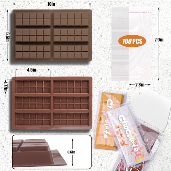 12 Hul Chokoladebar Form Dyb med Poser Skraber Style1