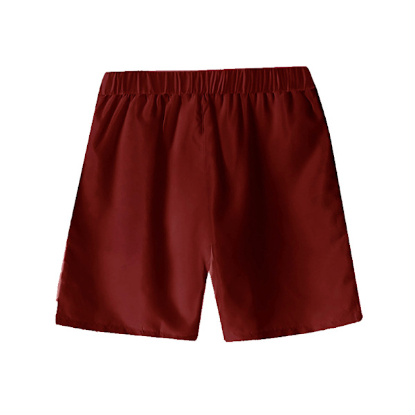 Herr 2-delars outfit blommig tropisk tryck knapp ner skjorta set red M
