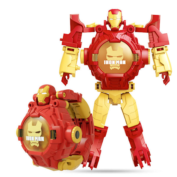Spider-Man Transformer Børne Elektronisk Ur, 24 Projektionsmønstre Iron Man