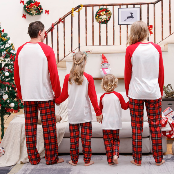 Julpyjamas för familjematchande set Soft Holiday Xmas Pjs Sleepwear Kid 6-7Y