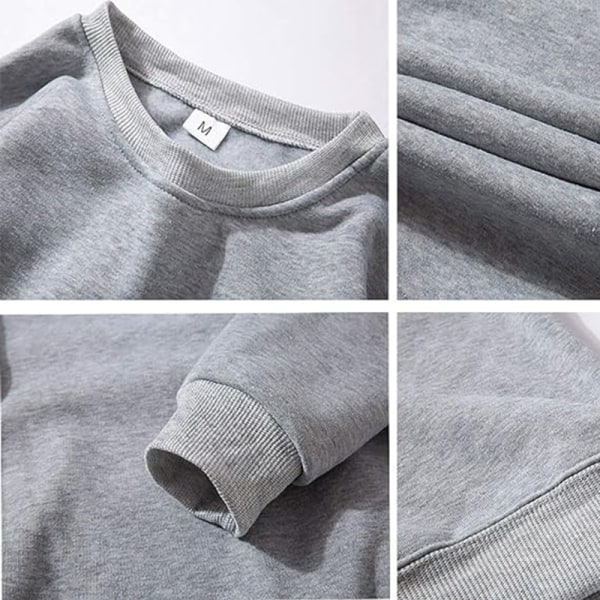 Dam jultröjor i fleecetröjor Långärmade fuzzy sweatshirts Gray#2 XL