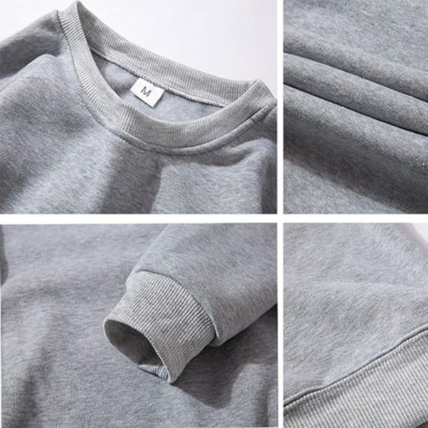 Dam jultröjor i fleecetröjor Långärmade fuzzy sweatshirts Gray#3 M