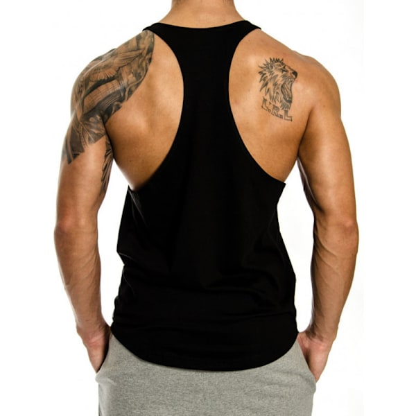 Mænds Trænings Stringer Tanktop Atletisk Hurtigtørrende Y-Ryg Toppe black M