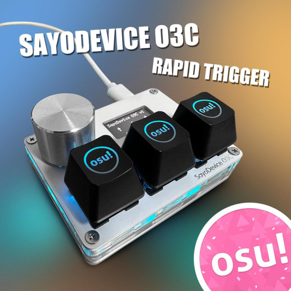 OSU O3C Rapid Trigger Hall Switchar magnetiskt linjärt tangentbord med ratt och skärm White#2